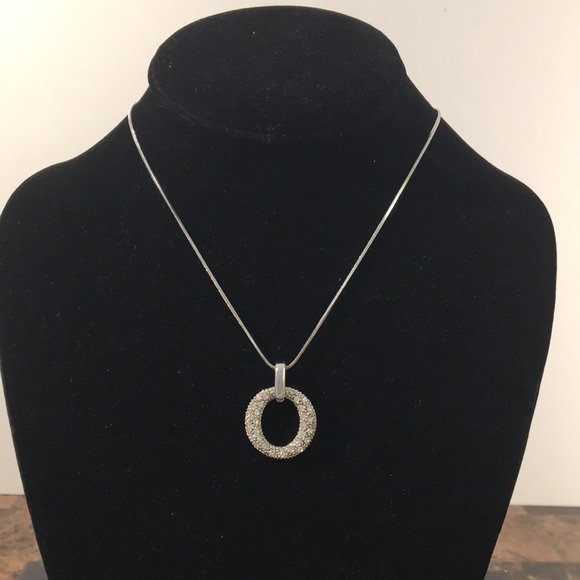 Crystal & Rhinestone “O” Necklace - Picture 3 of 6